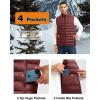 imageTBMPOY Mens Lightweight Packable Puffer Vest Sleeveless Puffy Outerwear WaterResistant Bubble Jackets Work Casual GolfWine Red