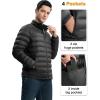 imageTBMPOY Mens Lightweight Packable Puffer Winter Jackets Puffy WaterResistant Bubble Insulated Coat for Travel Ski HikingBlack