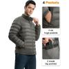 imageTBMPOY Mens Lightweight Packable Puffer Winter Jackets Puffy WaterResistant Bubble Insulated Coat for Travel Ski HikingDark Grey
