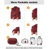 imageTBMPOY Mens Lightweight Packable Puffer Winter Jackets Puffy WaterResistant Bubble Insulated Coat for Travel Ski HikingWine Red