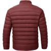 imageTBMPOY Mens Lightweight Packable Puffer Winter Jackets Puffy WaterResistant Bubble Insulated Coat for Travel Ski HikingWine Red