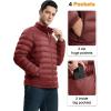 imageTBMPOY Mens Lightweight Packable Puffer Winter Jackets Puffy WaterResistant Bubble Insulated Coat for Travel Ski HikingWine Red