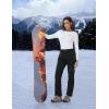 imageTBMPOY Womens Fleece Lined Ski Snow Pants Waterproof Winter Cargo Hiking Warm Thermal Softshell Insulated Outdoor PantBlack