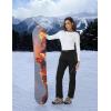 imageTBMPOY Womens Fleece Lined Ski Snow Pants Waterproof Winter Cargo Hiking Warm Thermal Softshell Insulated Outdoor PantFull Black