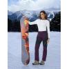 imageTBMPOY Womens Fleece Lined Ski Snow Pants Waterproof Winter Cargo Hiking Warm Thermal Softshell Insulated Outdoor PantPurple