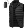 imageTBMPOY Mens Lightweight Packable Puffer Vest Sleeveless Puffy Outerwear WaterResistant Bubble Jackets Work Casual GolfBlack