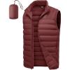 imageTBMPOY Mens Lightweight Packable Puffer Vest Sleeveless Puffy Outerwear WaterResistant Bubble Jackets Work Casual GolfWine Red