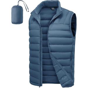 imageTBMPOY Mens Lightweight Packable Puffer Vest Sleeveless Puffy Outerwear WaterResistant Bubble Jackets Work Casual GolfBlue