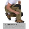 imageTBMPOY Mens Snow Ski Pants Waterproof Fleece Lined Insulated Softshell Winter Snowboard Hiking Zipper Bottom Leg3khaki