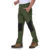 imageTBMPOY Mens Snow Ski Pants Waterproof Fleece Lined Insulated Softshell Winter Snowboard Hiking Zipper Bottom Leg5green