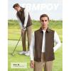imageTBMPOY Mens Vest Casual Lightweight Thin Utility 3 Zip Pockets Stylish Sleeveless Jackets Summer Fall Golf Travel BusinessCofee