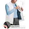 imageTBMPOY Mens Vest Casual Lightweight Thin Utility 3 Zip Pockets Stylish Sleeveless Jackets Summer Fall Golf Travel BusinessWhite