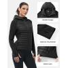 imageTBMPOY Womens Running Winter Jackets with Hood Warm Lightweight Insulated Water Resistant Puffer Jacket for Hiking GolfBlack