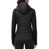 imageTBMPOY Womens Running Winter Jackets with Hood Warm Lightweight Insulated Water Resistant Puffer Jacket for Hiking GolfBlack