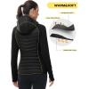 imageTBMPOY Womens Running Winter Jackets with Hood Warm Lightweight Insulated Water Resistant Puffer Jacket for Hiking GolfBlack