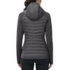 imageTBMPOY Womens Running Winter Jackets with Hood Warm Lightweight Insulated Water Resistant Puffer Jacket for Hiking GolfDark Grey