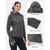 imageTBMPOY Womens Running Winter Jackets with Hood Warm Lightweight Insulated Water Resistant Puffer Jacket for Hiking GolfDark Grey