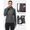 imageTBMPOY Womens Running Winter Jackets with Hood Warm Lightweight Insulated Water Resistant Puffer Jacket for Hiking GolfDark Grey