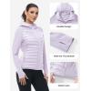 imageTBMPOY Womens Running Winter Jackets with Hood Warm Lightweight Insulated Water Resistant Puffer Jacket for Hiking GolfLight Purple