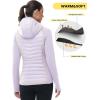 imageTBMPOY Womens Running Winter Jackets with Hood Warm Lightweight Insulated Water Resistant Puffer Jacket for Hiking GolfLight Purple