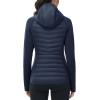 imageTBMPOY Womens Running Winter Jackets with Hood Warm Lightweight Insulated Water Resistant Puffer Jacket for Hiking GolfNavy Blue