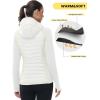 imageTBMPOY Womens Running Winter Jackets with Hood Warm Lightweight Insulated Water Resistant Puffer Jacket for Hiking GolfWhite