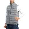 imageTBMPOY Mens Lightweight Puffer Vest Outerwear Puffy Winter Warm Zipper Outdoor Sleeveless Jacket for Running TravelLight Grey