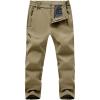 imageTBMPOY Mens Snow Ski Hiking Pants Fleece Lined Waterproof Winter Pant Softshell Camping Travel Ice Fishing Hunting PantKhaki