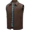 imageTBMPOY Mens Vest Casual Lightweight Thin Utility 3 Zip Pockets Stylish Sleeveless Jackets Summer Fall Golf Travel BusinessCofee