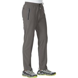 imageTBMPOY Mens Lightweight Hiking Travel Pants Athletic Outdoor Sports Elastic Waist Water Resistant Sweatpants 2 PocketsA15steel Gray