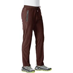 imageTBMPOY Mens Lightweight Hiking Travel Pants Athletic Outdoor Sports Elastic Waist Water Resistant Sweatpants 2 PocketsA21dark Brown