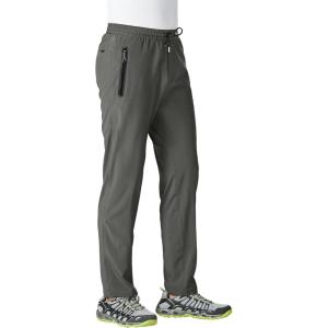 imageTBMPOY Mens Lightweight Hiking Travel Pants Athletic Outdoor Sports Elastic Waist Water Resistant Sweatpants 2 PocketsA23graphite Grey