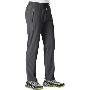 imageTBMPOY Mens Lightweight Hiking Travel Pants Athletic Outdoor Sports Elastic Waist Water Resistant Sweatpants 2 PocketsA2dark Grey