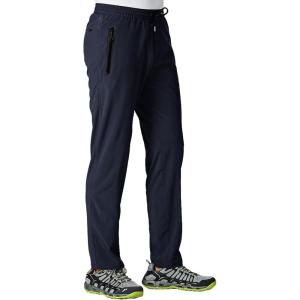 imageTBMPOY Mens Lightweight Hiking Travel Pants Athletic Outdoor Sports Elastic Waist Water Resistant Sweatpants 2 PocketsA3navy