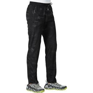 imageTBMPOY Mens Lightweight Hiking Travel Pants Athletic Outdoor Sports Elastic Waist Water Resistant Sweatpants 2 PocketsA6camo