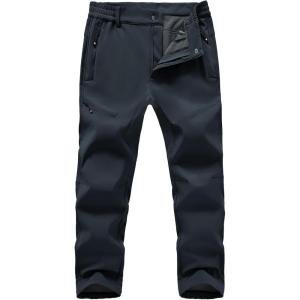 imageTBMPOY Mens Snow Ski Hiking Pants Fleece Lined Waterproof Winter Pant Softshell Camping Travel Ice Fishing Hunting PantDark Grey
