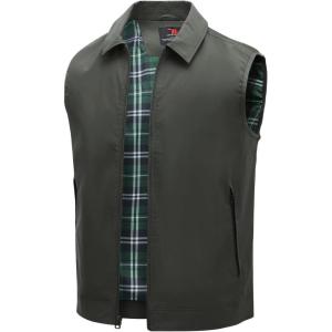 imageTBMPOY Mens Vest Casual Lightweight Thin Utility 3 Zip Pockets Stylish Sleeveless Jackets Summer Fall Golf Travel BusinessCharcoal Grey