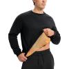 imageTBMPOY Mens Crewneck Sherpa Lined Sweatshirts Fleece Pullover Sweatshirt Winter Heavyweight Kangaroo with Zipper PocketBlack