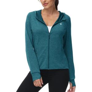 imageTBMPOY Womens UPF 50 Sun Protection Hoodie Jackets Light Weight Long Sleeve Shirts Hiking Outdoor Full Zip Tops6blue