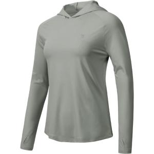 imageTBMPOY Womens UPF 50 Sun Protection Hoodie Shirt Long Sleeve Fishing Hiking Outdoor UV Shirt Lightweight1 Pocketgrey