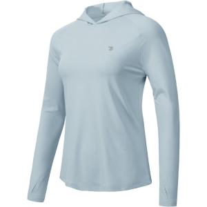 imageTBMPOY Womens UPF 50 Sun Protection Hoodie Shirt Long Sleeve Fishing Hiking Outdoor UV Shirt Lightweight1 Pocketsky Blue