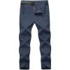 imageTBMPOY Mens Lightweight Hiking Pants with Belt 5 Zip Pockets Waterproof QuickDry Travel Fishing Work Outdoor PantsA8thin Denim Blue