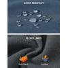 image:imageTBMPOY Mens Snow Pants Fleece Lined Hiking Winter Waterproof Softshell Ski Outdoor Insulated Climbing Pants Zipper Pockets1grey Blue