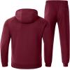 image:imageTBMPOY Mens Hooded Sweatsuits 2 Piece Set Hoodie Sweatshirt amp Jogger Sweatpants Jogging Sweat Track Suits Casual OutfitsWine Red