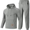 image:imageTBMPOY Mens Hooded Sweatsuits 2 Piece Set Hoodie Sweatshirt amp Jogger Sweatpants Jogging Sweat Track Suits Casual OutfitsDark Grey