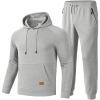 image:imageTBMPOY Mens Hooded Sweatsuits 2 Piece Set Hoodie Sweatshirt amp Jogger Sweatpants Jogging Sweat Track Suits Casual OutfitsLight Grey