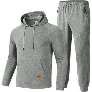 image:imageTBMPOY Mens Hooded Sweatsuits 2 Piece Set Hoodie Sweatshirt amp Jogger Sweatpants Jogging Sweat Track Suits Casual OutfitsDark Grey