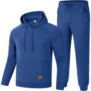 image:imageTBMPOY Mens Hooded Sweatsuits 2 Piece Set Hoodie Sweatshirt amp Jogger Sweatpants Jogging Sweat Track Suits Casual OutfitsRoyal Blue