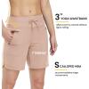 image:imageTBMPOY Womens Board Shorts 7 High Waisted Swim Beach Quick Dry Shorts with Zipper Pockets Water Liner Bathing BottomLight Pink