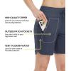 image:imageTBMPOY Womens Board Shorts 7 High Waisted Swim Beach Quick Dry Shorts with Zipper Pockets Water Liner Bathing BottomNavy